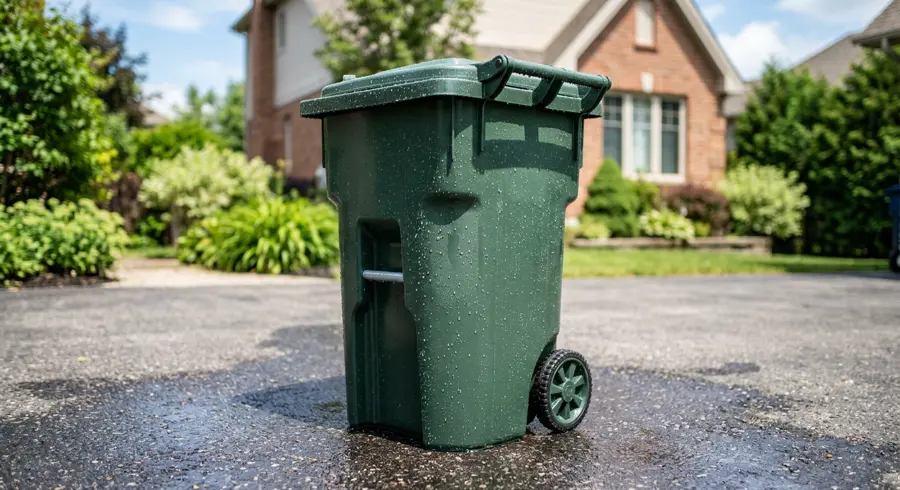 The same trash bin sparkling clean after our service